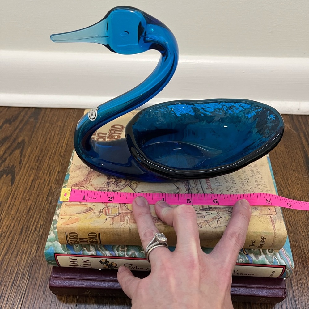 Rainbow Glass Company Blown Glass Swan Dish - Picture 5 of 5